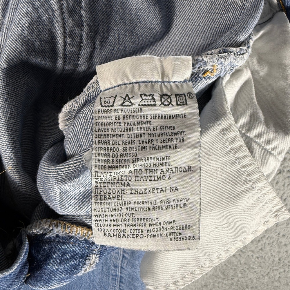 Levis 501 Jeans Mens 30x34 Button Fly Blue Grunge Denim Y2K - Picture 3 of 9